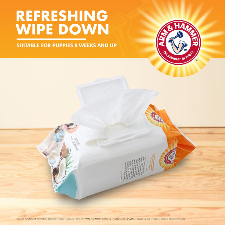 Arm & Hammer for Pets Heavy Duty Multipurpose Pet Bath Wipes | Dog Wipes Remove Odor & Refreshes Skin | Mango Scent, Dog Grooming Wipes for Pets (Pack of 12,1200 Count Total) Bathing Wipes 100 Count (Pack of 12)