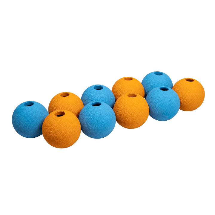 Basics Rubber Fetch Toy Dog Balls, 2.5-Inch, 10-Pack, Blue, Orange Fetch Balls (Pack of 10) 2.5 inch