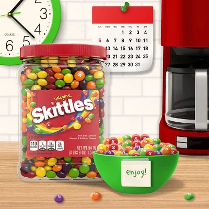 Skittles Original Chewy Candy Bulk Jar, 54 Oz.