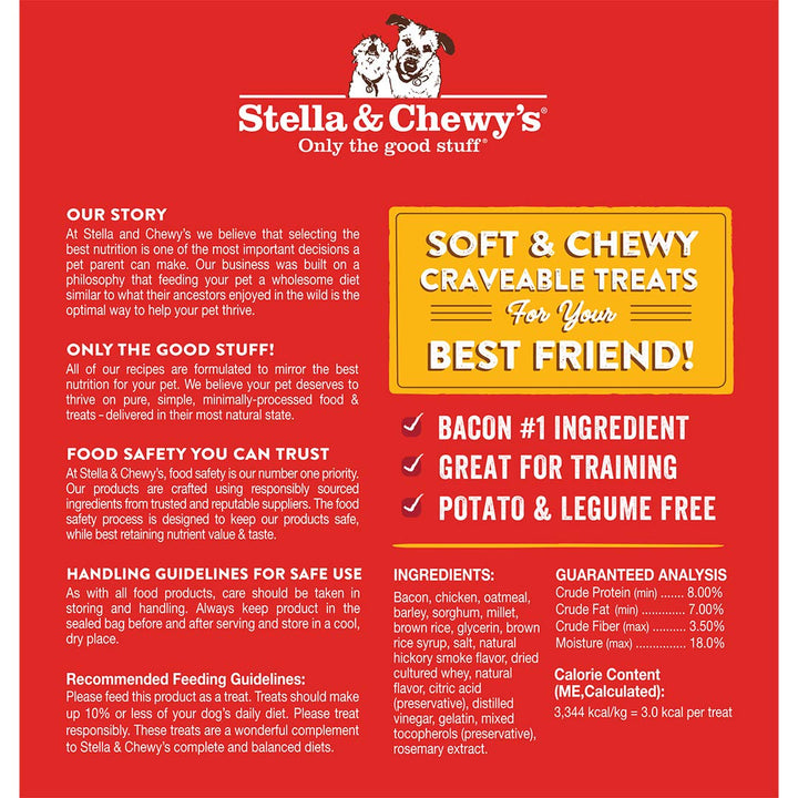 Stella & Chewy's Crav'n Bac'n Dog Treats Bacon & Chicken Recipe, 8.25 oz. Bag