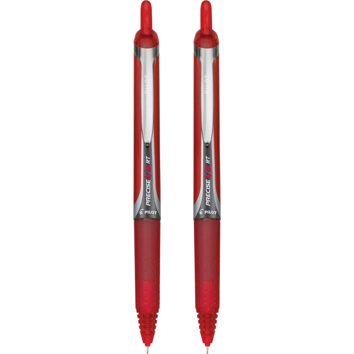 PILOT Precise V5 RT Refillable & Retractable Liquid Ink Rolling Ball Pens, Extra Fine Point (0.5mm) Red Ink, 2-Pack (26082)