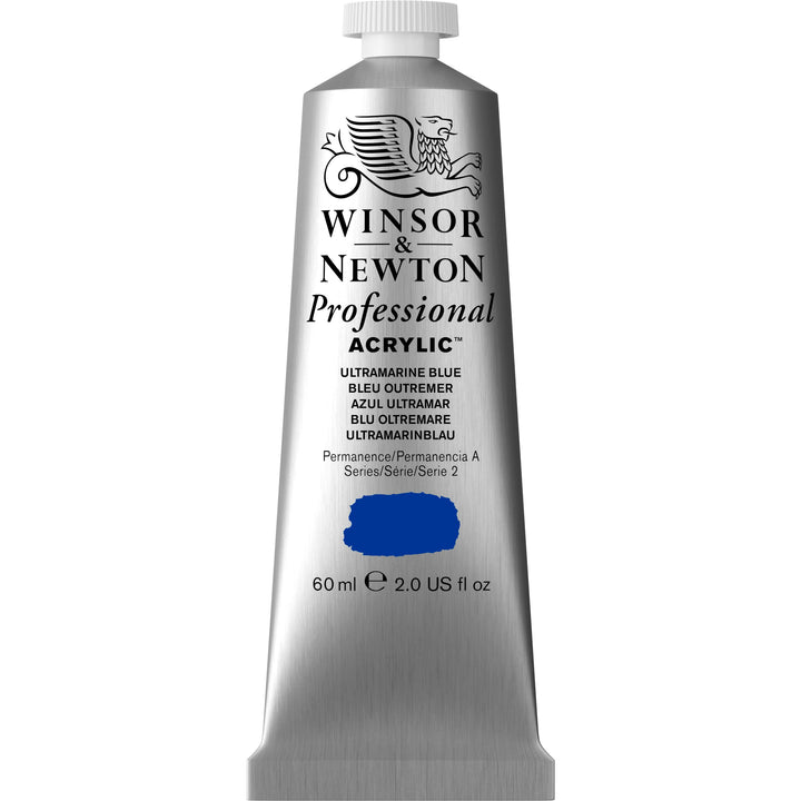 Winsor & Newton Professional Acrylic Paint, 60ml (2-oz) Tube, Ultramarine Blue 2-oz Tube