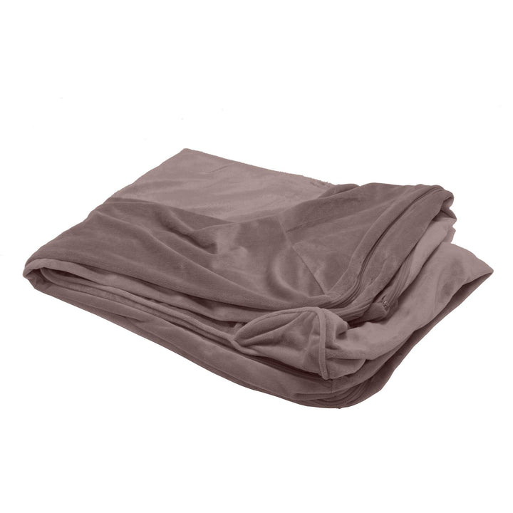 Furhaven Replacement Dog Bed Cover Faux Fur & Velvet Sofa-Style, Machine Washable - Driftwood Brown, Medium Cover Only 30.0"L x 20.0"W x 0.3"Th (Faux Fur & Velvet) Driftwood Brown