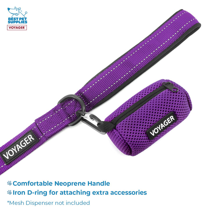 Voyager Step-in Air All Weather Mesh Harness and Reflective Dog 5 ft Leash Combo with Neoprene Handle, for Small, Medium and Large Breed Puppies by Best Pet Supplies - Set (Purple), L Harness Leash Set (Purple) L (Chest: 18 - 20.5")