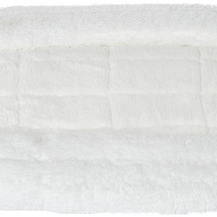 MidWest Homes for Pets Double Bolster Pet Bed | 18-Inch Dog Bed Ideal for Toy Dog Breeds & fits 18-Inch Long Dog Crates White Fleece 17.3"L x 11.3"W x 3.5"Th