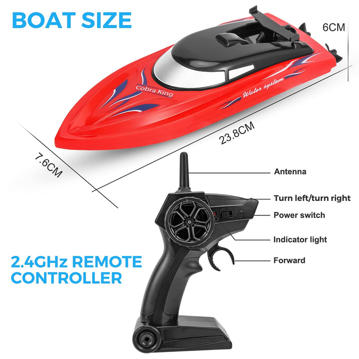 3PACK RC Boat, Remote Control Boats for Kids and Adults,10km/H 2.4G High Speed Remote Control Boat, Fast RC Boats for Pools and Lakes with 6 Rechargeable Battery