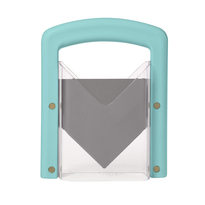 Hoan Bagel Guillotine Universal Slicer with Built In Safety Shield to Protect Fingers. Perfect for Smoothly Slicing Bagels, Buns, Muffins and More, Non Stick. 9.25 inch, Aqua Sky