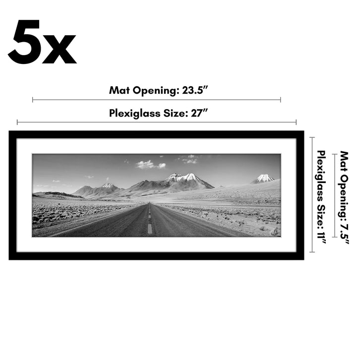 Americanflat 12x16 Picture Frame with Polished Plexiglass - Set of 5 - Use as 8.5x11 Frame with Mat or 12x16 Frame Without Mat - Galleria Collection - Gallery Wall Frame Set for Wall Display - White