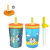 Zak Designs Bluey Kelso Tumbler Set, 15 fl.oz. Leak-Proof Screw-On Lid with Straw, Bundle for Kids Includes Plastic and Stainless Steel Cups with Bonus Sipper, 3pc Set, Non-BPA Classic