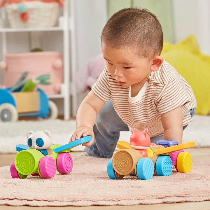 Playskool Roll and Go Critters Vehicle Toys for Toddlers 1 Year Old and Up, Includes 2 Vehicles, 2 Figures ( Exclusive)