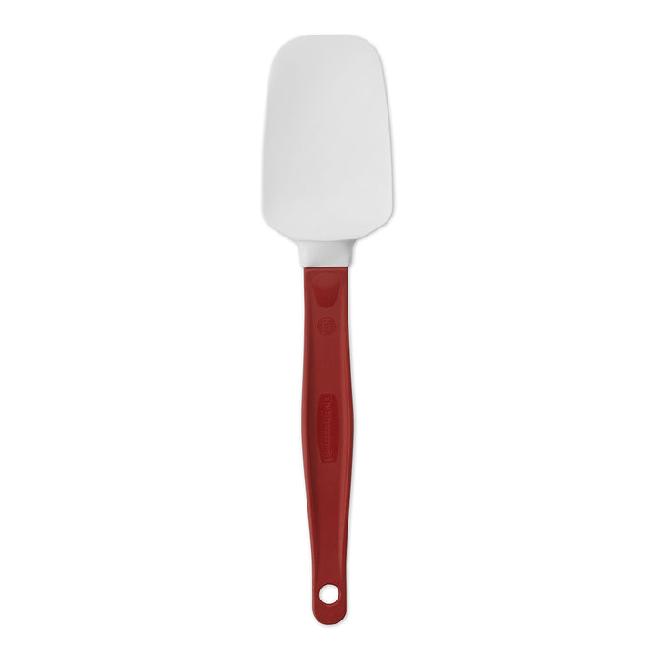 Rubbermaid Commercial Products High Heat Resistant Silicone Heavy Duty Spatula/Food Scraper, 9.5", 500 Degrees F, Red Handle, for Baking/Cooking/Mixing, Commercial Dishwasher Safe Spoon Spatula 9.5 Inch