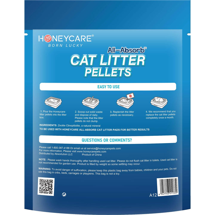 Honeycare All-Absorb Cat Litter Pellets, Zeolite, Long-Lasting Odor Control Non-climping Litter, 3.5 Lbs Pack 3.5 Pounds