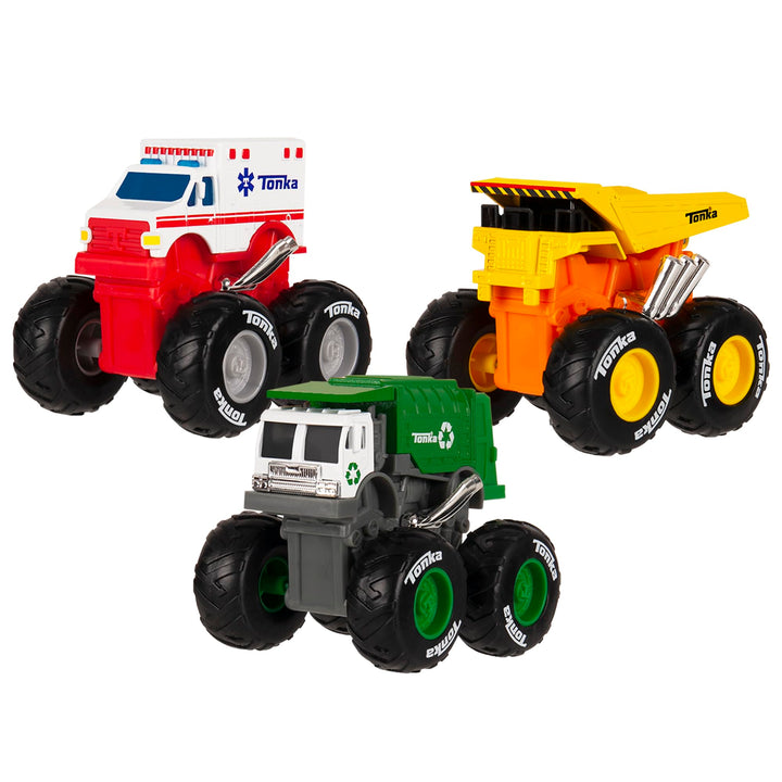 Tonka Monster Metal Movers 3-Pack Dump Truck, Garbage Truck & EMT Truck