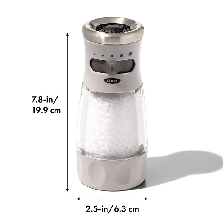 NEW OXO Good Grips Contoured Mess-Free Salt Grinder Gray