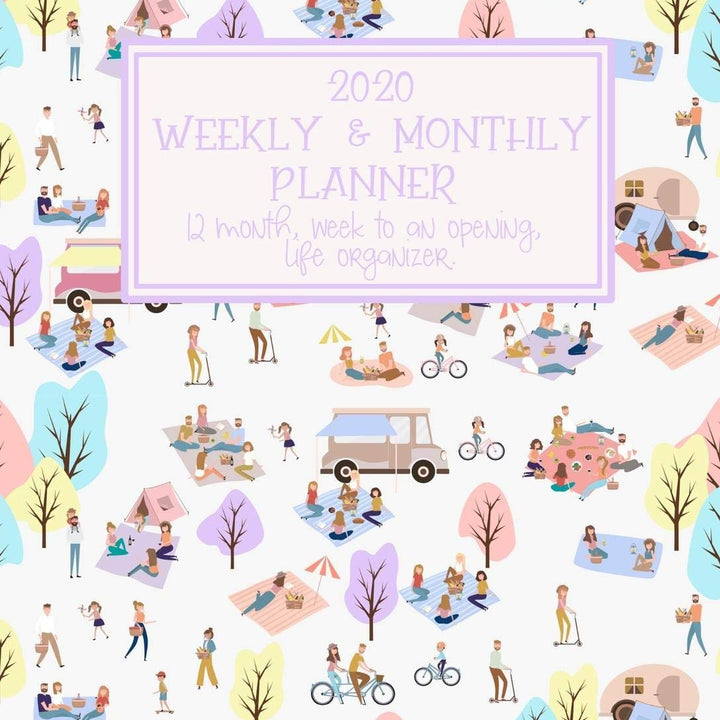 2020 WEEKLY & MONTHLY Planner. 12 month, Week to an Opening, Life Organizer.: 52 week planner. Year 2020 Calendar page and individual monthly ... RV Camping, Glamper Style Cover.