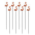 OGGI Flamingo Metal Cocktail Picks Stick 8 pcs - Martini Picks, Reusable Rose Gold Metal Cocktail Skewers, Martini Sticks for Olives, Appetizers, Tiki, Luau, 4.5" / 11.5cm Flamingo Picks Cocktail Sticks