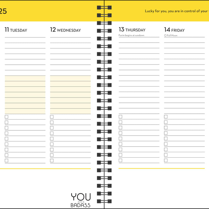 You Are a Badass Deluxe Organizer 17-Month 2024-2025 Weekly/Monthly Planner Cale