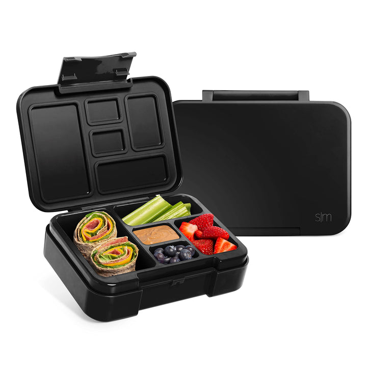 Simple Modern Bento Lunch Box for Kids | BPA Free, Leakproof, Dishwasher Safe | Lunch Container for Boys, Toddlers | Porter Collection | 5 Compartments | Midnight Black -Midnight Black 30oz Bento Box