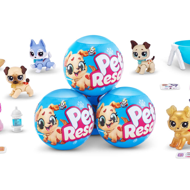 5 Surprise Pet Rescue Series 1 by ZURU (2 Pack) Cute Stuffed Animal Miniature Toys,  Exclusive, Magic Color Change, Mystery Collectible Plushies for Kids and Girls