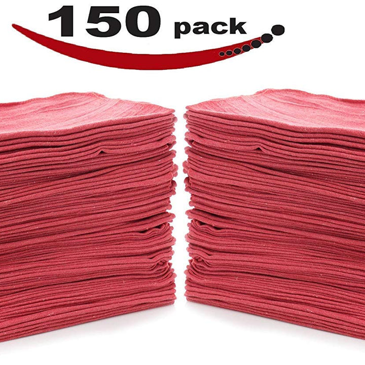 NPS Spilfyter SFG-70 Universal Sorbent Streetfyter Single Weight Dimpled Pad (18" Length x 16" Width) + SIMPLI-MAGIC 79141 Shop Towels (14" x 12"), 150 Count, Red Pad + Shop Towels, Red