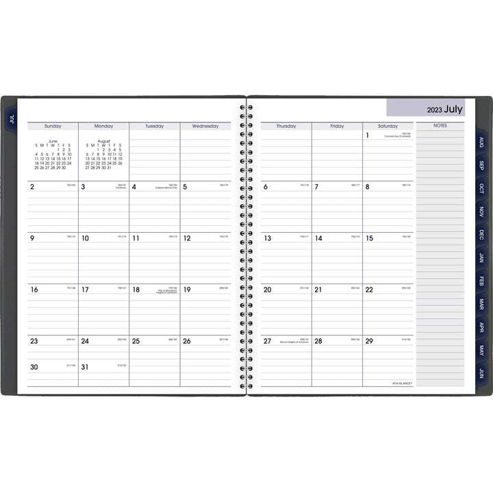 AT-A-GLANCE 2023-2024 Academic Planner, Weekly & Monthly, 8-1/2" x 11", Large, Monthly Tabs, Flexible Cover, DayMinder, Charcoal (AYC54545) 2023-2024 Old Edition