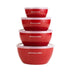 KitchenAid Classic Prep Bowls with Lids, Set of 4, Empire Red