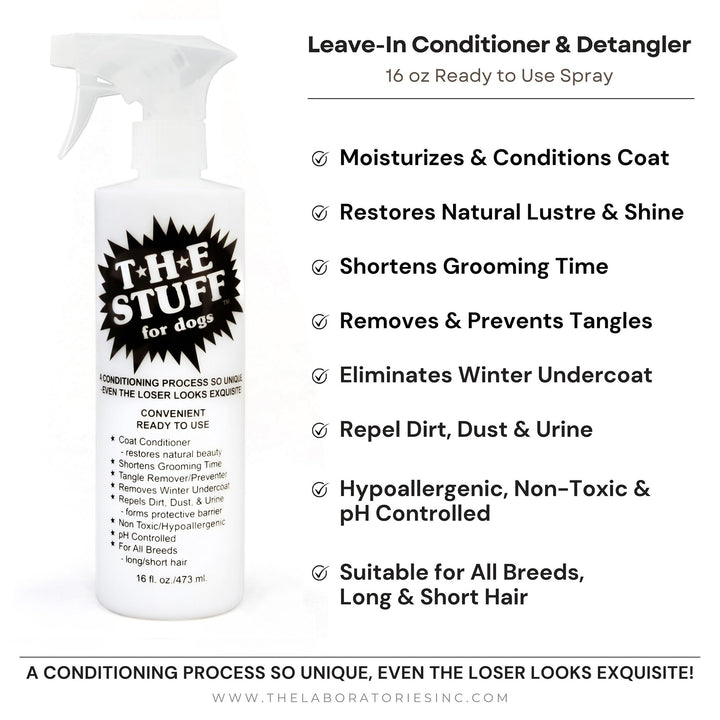 Leave-In Dog Conditioner and Detangler Spray | 16oz Ready to Use | Perfect Solution for Managing Matted Dog Hair | Top Rated Dog Detangling and Dematting Spray