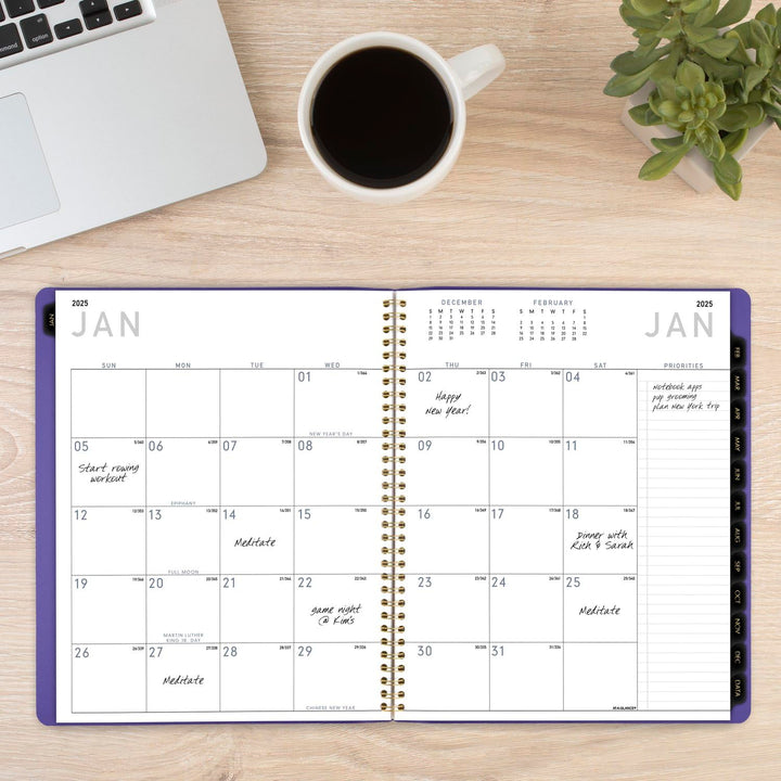 AT-A-GLANCE 2025 Planner, Monthly, 9” x 11”, Large, Contemporary, Purple (70250X1425) 2025 New Edition