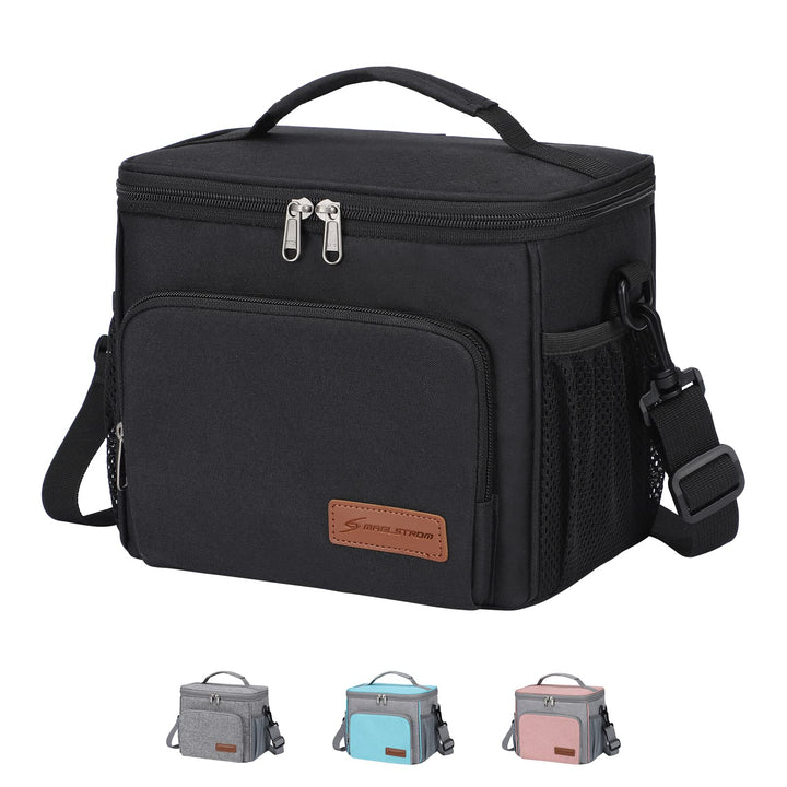 Maelstrom Lunch Box for Men,Insulated Lunch Bag Women/Men,Leakproof Lunch Cooler Bag, Lunch Tote Bag 4.New Single Layer - Black 4.New Single-Layer (8L/12cans)