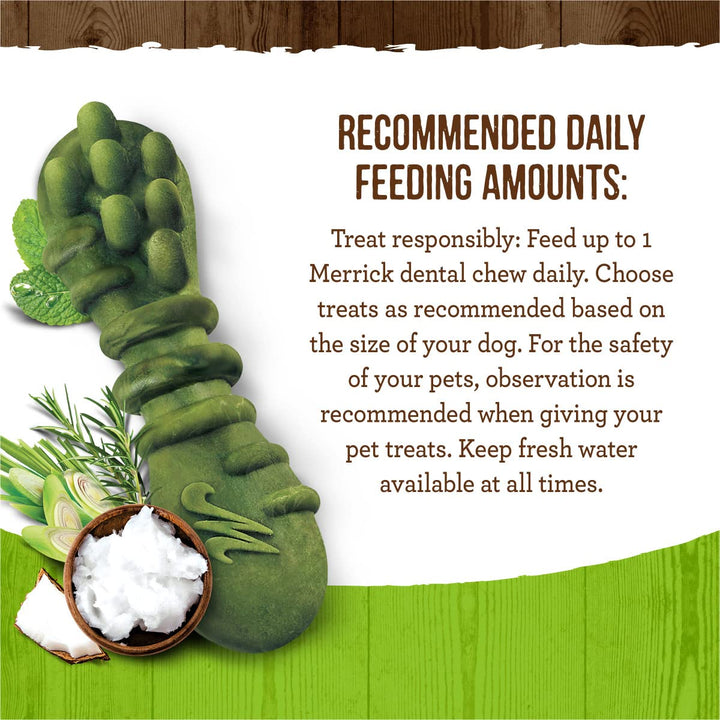 Merrick Fresh Kisses Natural Dental Chews Infused With Coconut And Botanical Oils For Tiny Dogs 5-15 Lbs - 33 ct. Bag