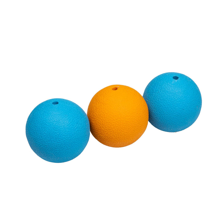 Basics Squeaker Toy Dog Balls, 2.5-Inch, 3-Pack, Blue, Orange Squeaker Balls (Pack of 3) 2.5 inch