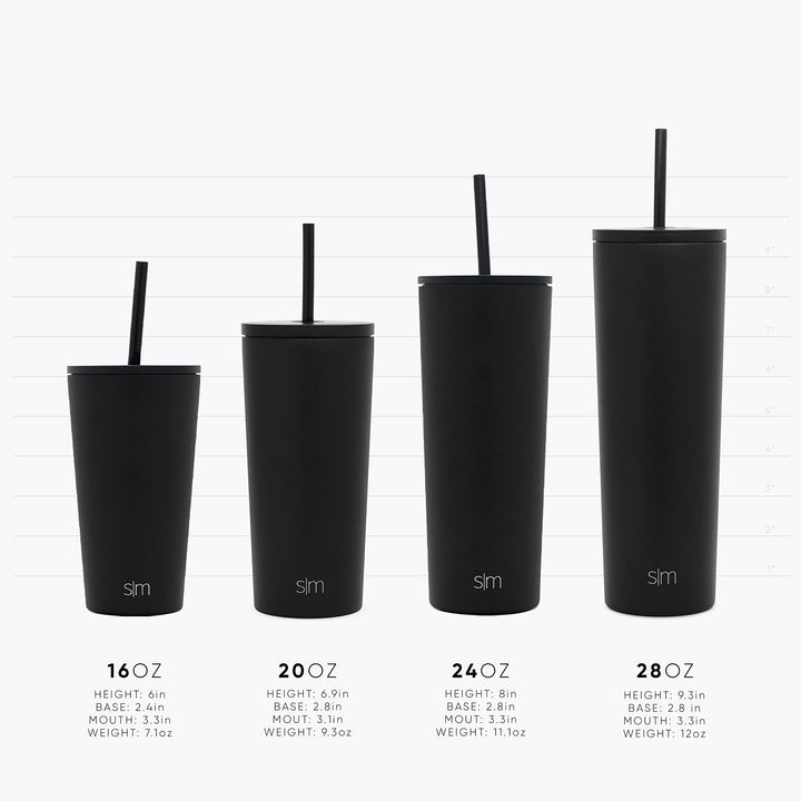 Simple Modern Insulated Tumbler with Lid and Straw | Iced Coffee Cup Reusable Stainless Steel Water Bottle Travel Mug | Gifts for Women Men Her Him | Classic Collection | 28oz | Graphite -Graphite