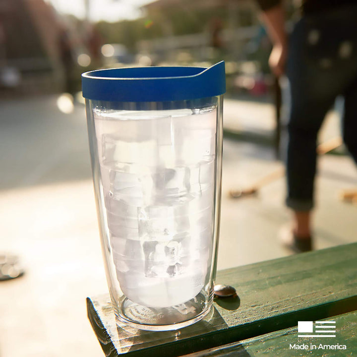 Tervis Clear & Colorful Tabletop Made in USA Double Walled Insulated Tumbler Travel Cup Keeps Drinks Cold & Hot, 16oz, Elderberry Wild