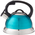 Mr. Coffee Flintshire Stainless Steel Whistling Tea Kettle W/Nylon Handle, 1.75-Quart, Metallic Teal Green