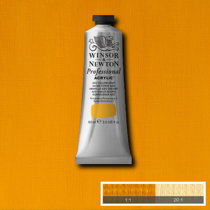 Winsor & Newton Professional Acrylic Paint, 60ml (2-oz) Tube, Azo Yellow Deep 2-oz Tube