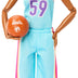 Barbie Careers Fashion Doll & Accessories, Made to Move Brunette Basketball Player Wearing Removable Uniform with Ball, 22 Bendable Joints