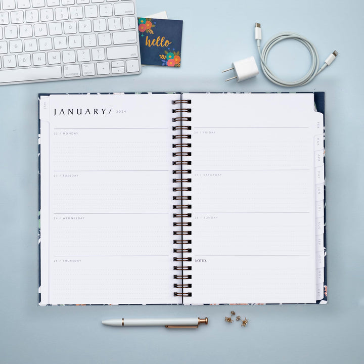 Blue Sky Sustainability 2024 Weekly and Monthly Planner, January - December, 5" x 8", Reinforced Paper Cover, Wirebound, Effie (138329-24) 5" x 8" New Version