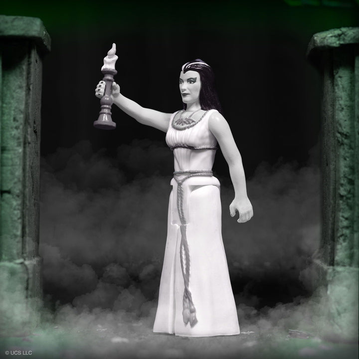 Super7 The Munsters Lily Munster (Grayscale) - 3.75" The Munsters Action Figure with Accessory Classic TV Collectibles and Retro Toys