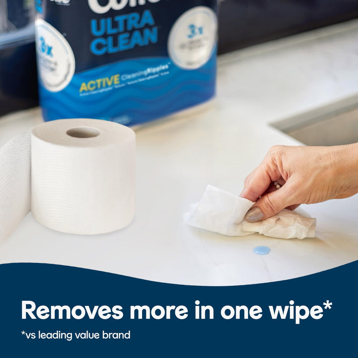 Cottonelle Ultra Clean Toilet Paper with Active CleaningRipples Texture, 24 Family Mega Rolls (24 Family Mega Rolls = 132 Regular Rolls) (4 Packs of 6), 353 Sheets Per Roll, Packaging May Vary 353 sheet (Pack of 24)