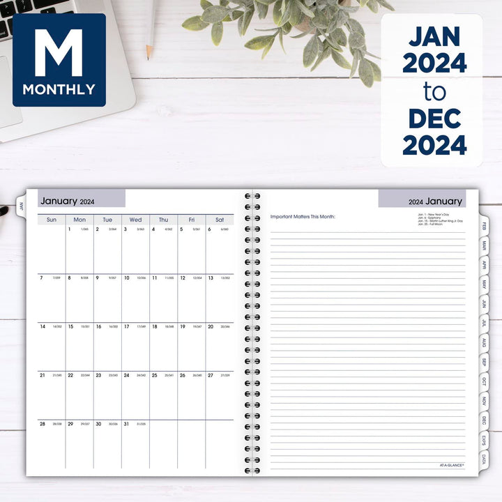 AT-A-GLANCE 2024 Weekly & Monthly Planner Refill for G545 Line Planners by AT-A-GLANCE, 7" x 8-3/4", Medium, Executive, DayMinder (G5455024) 2024 Old Edition