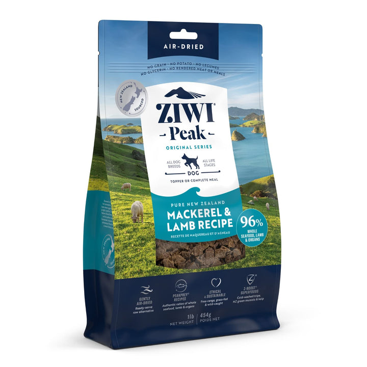 ZIWI Peak Air-Dried Dog Food – All Natural, High Protein, Grain Free and Limited Ingredient with Superfoods (Mackerel and Lamb, 1.0 lb) Mackerel & Lamb 16 Ounce (Pack of 1)