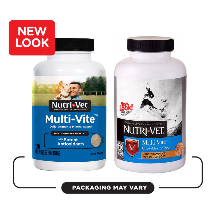 Nutri-Vet Multi-Vite Chewables for Adult Dogs - Daily Vitamin and Mineral Support to Support Balanced Diet - 120 Count