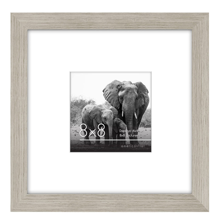 Americanflat 6x8 Picture Frame with Shatter-Resistant Glass - Use as 3x5 Frame with Mat or 6x8 Frame Without Mat - Signature Collection - Photo Frame for Tabletop and Wall Display - White 6x6