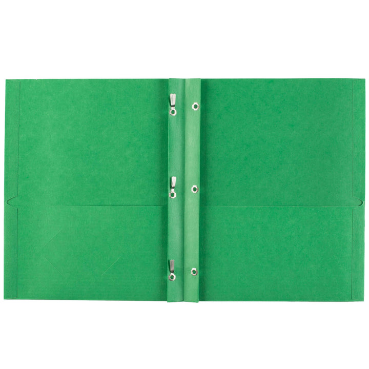 Avery Two Pocket Folders with 3 Prong Fasteners, Holds 70 Sheets, 25 Green Folders (47977) 25 Covers 1