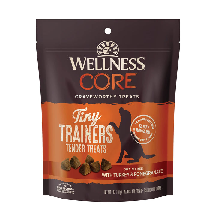 Wellness CORE Soft Tiny Trainers (Previously Petite Treats), Natural Grain-Free Dog Treats for Training, Made with Real Meat, No Artificial Flavors (Turkey & Pomegranate, 6 Ounce Bag) Turkey 6 Ounce (Pack of 1)