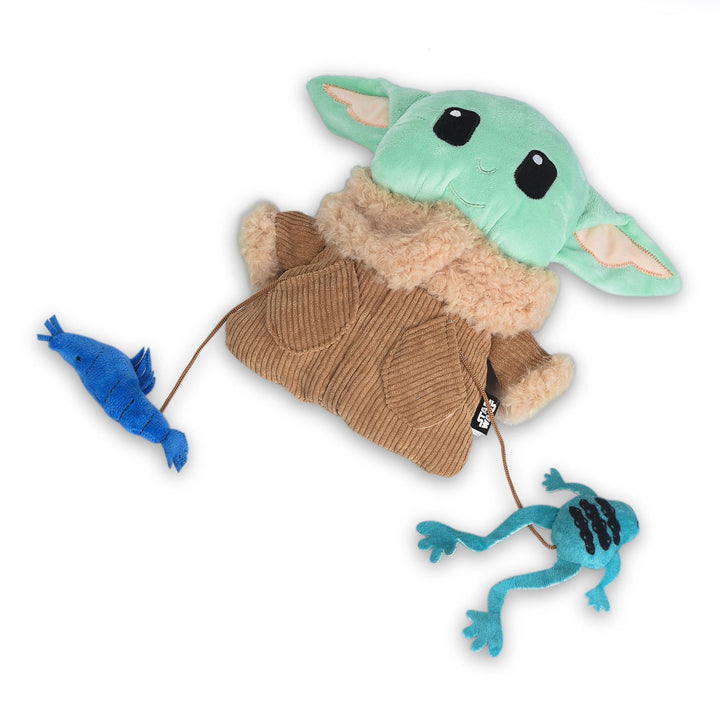 Star Wars Baby Yoda The Mandalorian The Child Burrow Dog Toy | Small Plush Toys Fabric Plush Dog Toy, Squeaky Plush Toys for Small Dogs, Hide and Seek Dog Toy,Multi,9 Inch,FF15144 9 Inch