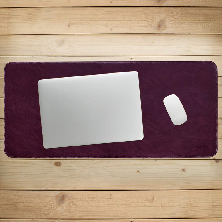 Top Grain Leather Extended Mouse Pad - Desk Mat Damson