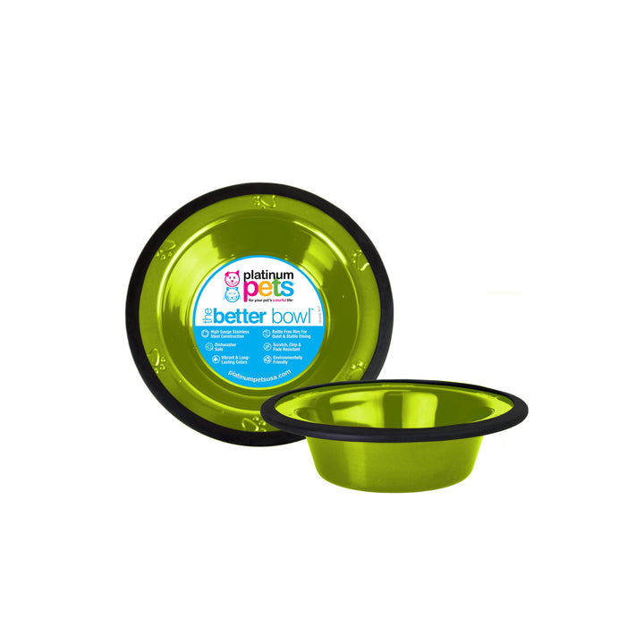 Platinum Pets Switchin Stainless Steel Cat/Dog Bowl, Corona Lime, Small