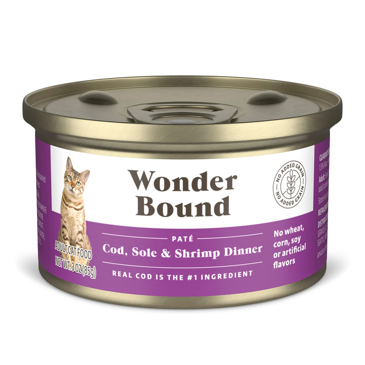 Brand - Wonder Bound Wet Cat Food, Pate, No Added Grain, (Whitefish & Tuna), 3 ounce (Pack of 24) Whitefish & Tuna