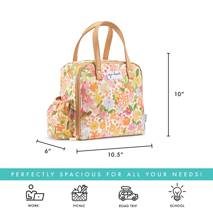 Fit & Fresh Lunch Bag For Women, Insulated Womens Lunch Bag For Work, Leakproof & Stain-Resistant Large Lunch Box For Women With Containers, Tumbler & Ice Pack Zipper Closure Wichita Bag Groovy Floral